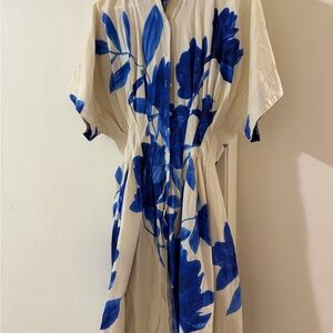 Natori - Andora Printed Cotton Poplin Pleated Dress